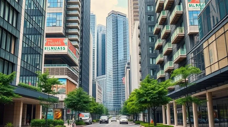 A photorealistic image of a vibrant, revitalized urban street scene with modern buildings and green spaces, symbolizing economic development and investment, cinematic lighting, sharp focus, depth of field, 8K hyper-detailed, shot on a high-end DSLR.