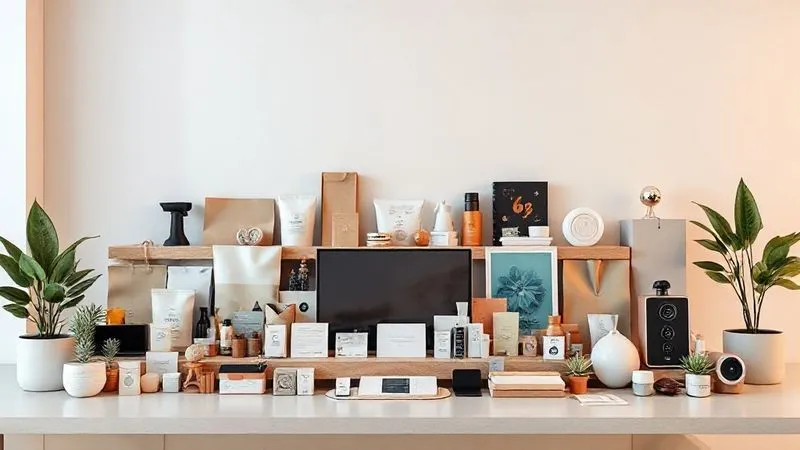 A photorealistic image of diverse products and services arranged creatively on a modern, minimalist display, symbolizing new revenue streams and value bundles. The items include physical products, digital icons, and service representations, all bathed in soft, inviting studio lighting, 8K hyper-detailed, professional photography.