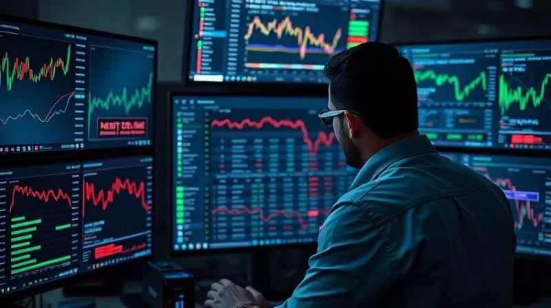 A photorealistic image of multiple digital screens displaying different cryptocurrency exchange interfaces and blockchain explorers, with a person diligently organizing data on a central monitor, cinematic lighting, sharp focus on the central screen, depth of field blurring the background, 8K hyper-detailed.