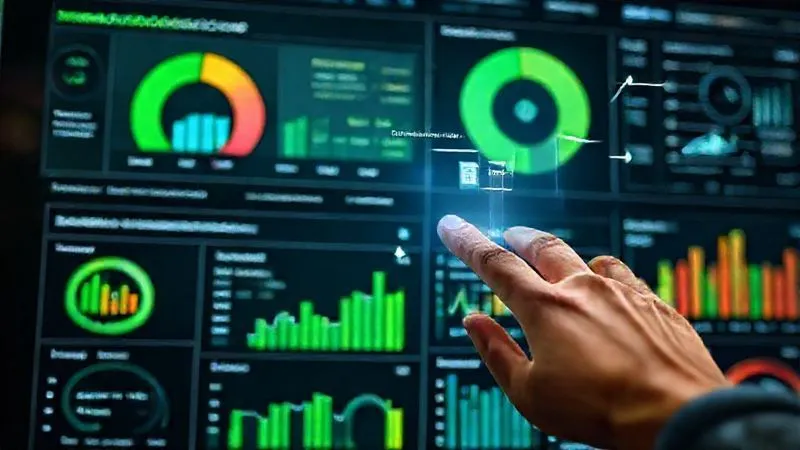 photorealistic, professional photography, 8K, cinematic lighting, sharp focus, depth of field, shot on a high-end DSLR, a complex data dashboard displaying various ESG metrics (carbon emissions, diversity percentages, board independence), with different data points highlighted, arrows pointing to source documents like GRI reports and SASB frameworks, symbolizing data verification and transparency, a hand interacting with a holographic interface of the dashboard.