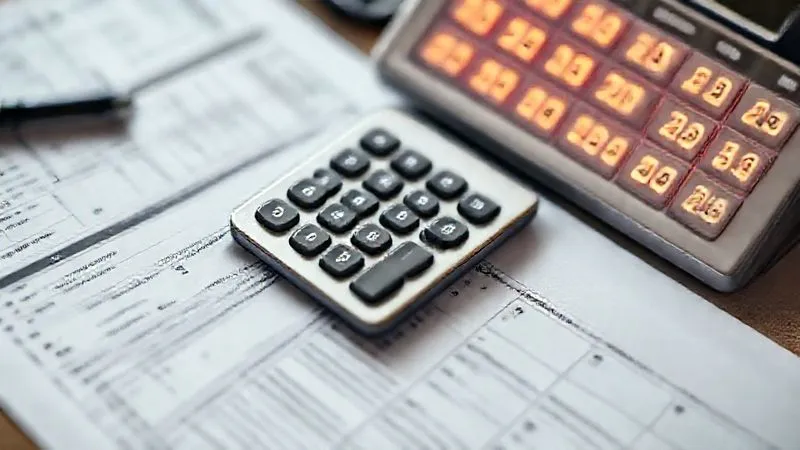 A photorealistic close-up of a calculator, a tax form, and a calendar with dates highlighted, representing financial planning and deadlines, cinematic lighting, sharp focus on the calculator, depth of field blurring the background, 8K hyper-detailed, professional photography, shot on a high-end DSLR.