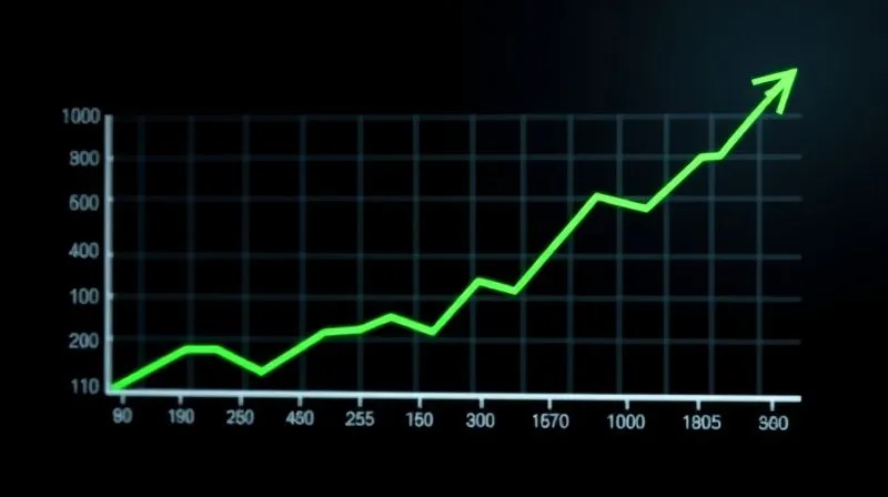 A photorealistic 3D line graph showing dollar-cost averaging in action, with a consistent investment amount leading to more shares bought during dips and fewer during peaks, resulting in a lower average price over time, against a green upward trend line. Professional photography, 8K, cinematic lighting, sharp focus on the graph, depth of field, shot on a high-end DSLR.