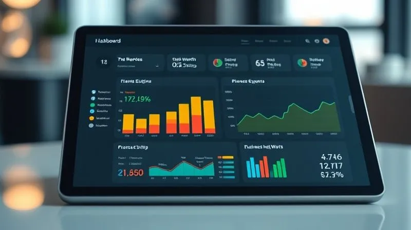 A photorealistic image of a financial dashboard displayed on a modern tablet, showing colorful charts and graphs for both personal and business expenses side-by-side, with a 'Total Net Worth' prominently displayed. The screen is clean and intuitive, with cinematic lighting reflecting off the glass, sharp focus on the dashboard, depth of field blurring the background, 8K hyper-detailed, professional photography, shot on a high-end DSLR.