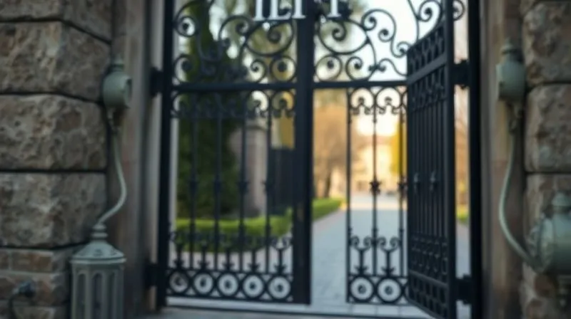 A photorealistic image of a secure, heavy, ornate iron gate, slightly ajar, revealing a clear, well-lit path beyond. The gate represents the ILIT, providing a protected passage for wealth. Cinematic lighting, sharp focus on the gate and the path, depth of field blurring the background, 8K hyper-detailed, shot on a high-end DSLR.
