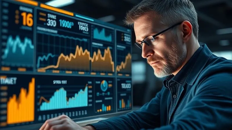 A photorealistic image of a financial analyst in a modern, high-tech office, intently examining a complex, glowing holographic display showing various cascading financial graphs and data points, representing different stress test scenarios for a multi-asset portfolio. The analyst has a focused, determined expression, with cinematic lighting casting subtle shadows, sharp focus on the analyst and the display, depth of field blurring the background, 8K hyper-detailed.