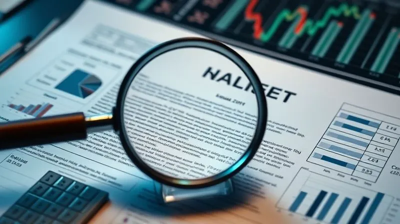A photorealistic image of a complex legal document with a magnifying glass over it, showing intricate details, surrounded by digital graphs and financial data, cinematic lighting, 8K, sharp focus, depth of field, shot on a high-end DSLR.