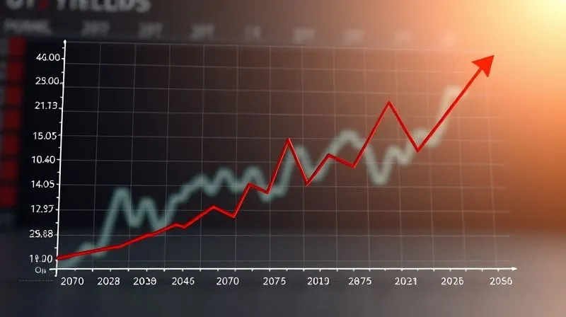 A photorealistic 3D financial chart illustrating an inverted yield curve, with short-term bond yields visibly higher than long-term yields. The lines are distinct, and the background subtly suggests economic indicators. Professional photography, 8K, cinematic lighting, sharp focus, depth of field.