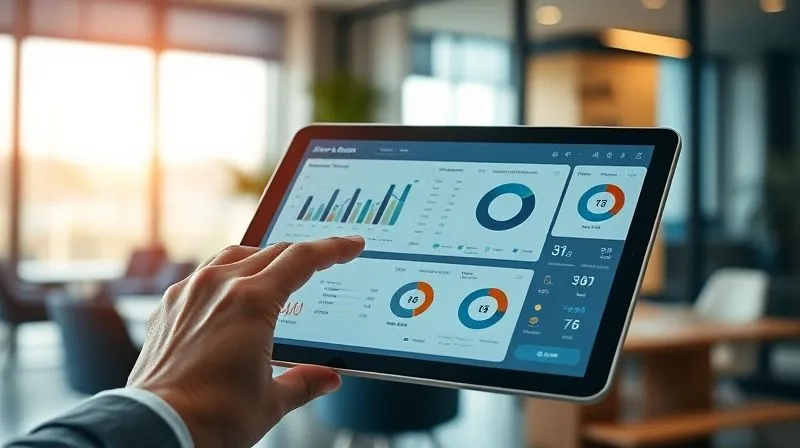 photorealistic, professional photography, 8K, cinematic lighting, sharp focus, depth of field, shot on a high-end DSLR, a person's hand interacting with a sleek, minimalist tablet displaying a complex financial dashboard with clear graphs and pie charts breaking down investment performance and fee structures, with a blurred background of a modern private banking office, conveying digital transparency and control.
