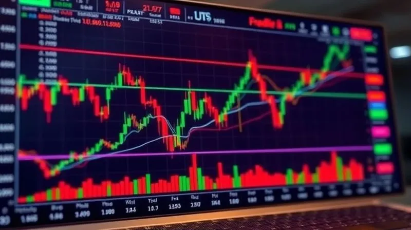 photorealistic, professional photography, 8K, cinematic lighting, sharp focus, depth of field, shot on a high-end DSLR. A complex, vibrant financial chart displaying various overlaying lines and indicators, representing hedging strategies. One line clearly shows a 'floor' of protection against a downward trend, while another shows limited upside, symbolizing risk mitigation. The chart is displayed on a sleek, futuristic trading terminal screen.