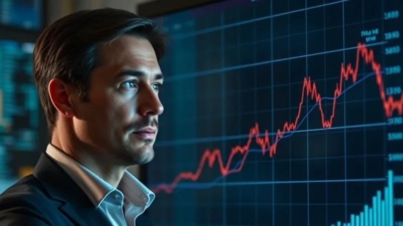A photorealistic, professional photography, 8K, cinematic lighting, sharp focus, depth of field, shot on a high-end DSLR, depicting a financial graph with lines representing asset classes, gently drifting but staying within defined 'tolerance bands' (subtle, transparent lines), symbolizing strategic patience in portfolio management. The background is a calm, focused investor observing the screen.