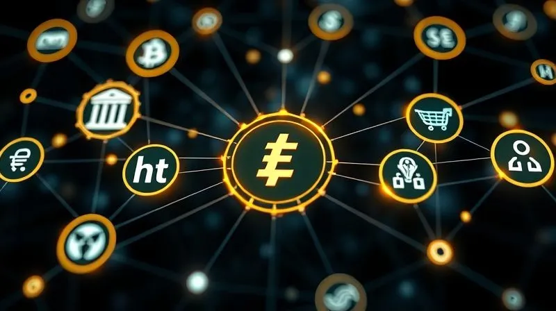 A photorealistic image of a complex, interconnected digital network with various icons representing different financial entities: banks, credit bureaus, P2P platforms, and risk management software. The connections are glowing, symbolizing seamless data flow and collaboration. Professional photography, 8K, cinematic lighting, sharp focus on the central P2P platform icon, depth of field blurring the distant network nodes, shot on a high-end DSLR.