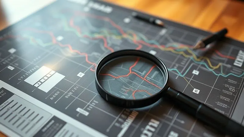 A photorealistic image of a detailed financial roadmap, laid out on a polished wooden table, with various colored lines representing cash inflows and outflows, converging and diverging. A magnifying glass hovers over a critical junction, indicating careful analysis. Professional photography, 8K, cinematic lighting, sharp focus on the map, depth of field blurring the background, shot on a high-end DSLR, conveying clarity and strategic planning.