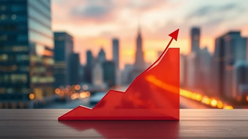 A photorealistic image of a vibrant, healthy financial growth chart with an upward trend, emerging from the merger of two distinct, smaller charts. The background features a blurred, modern cityscape at dawn, symbolizing new beginnings. Professional photography, 8K, cinematic lighting, sharp focus on the growth chart, depth of field blurring the city, shot on a high-end DSLR.