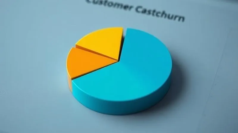 A photorealistic pie chart visually representing customer churn segmented by customer tenure (e.g., <3 months, 3-12 months, >12 months), with a clear, distinct slice showing a high churn percentage for a specific segment. Cinematic lighting, sharp focus, 8K, depth of field, professional photography.