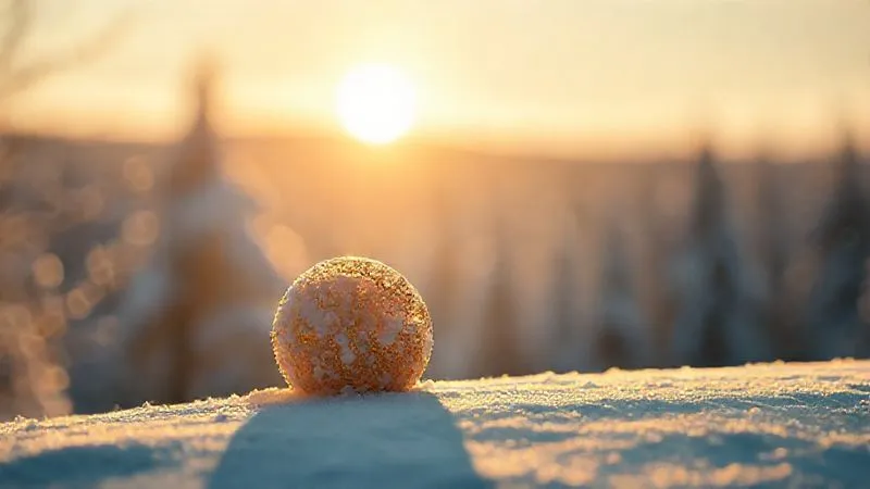 photorealistic, professional photography, 8K, cinematic lighting, sharp focus, depth of field, shot on a high-end DSLR, a small, intricate golden snowball rolling down a gentle slope, growing larger with each turn, with a blurred background of a serene, snow-covered landscape under a warm, golden light, symbolizing compounding growth and financial accumulation.