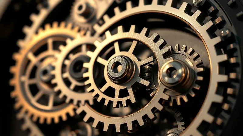 A photorealistic image of intricate, gleaming gears of a complex clockwork mechanism, symbolizing advanced financial planning and asset structuring. The gears are perfectly interlocked, conveying precision and robustness. Professional photography, 8K, cinematic lighting, sharp focus, depth of field, shot on a high-end DSLR.