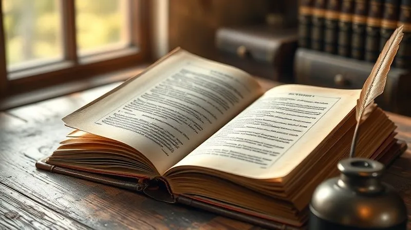 A photorealistic image of a vintage, heavy ledger book open to a page detailing 'Exempt Purposes' with a quill and inkwell nearby, illuminated by soft, natural light, symbolizing historical legal foundations. Professional photography, 8K, cinematic lighting, sharp focus on the ledger, depth of field blurring the background, shot on a high-end DSLR.