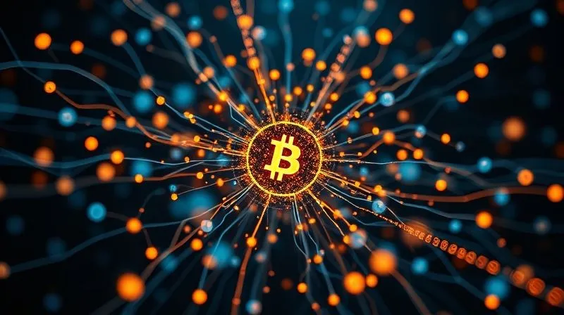 A photorealistic abstract visualization of AI and machine learning algorithms at work, depicting glowing neural networks analyzing streams of data representing financial transactions. The image should convey complexity and intelligence, with subtle digital wallet icons interspersed. Cinematic lighting, sharp focus on the central network, depth of field. 8K hyper-detailed, professional photography, shot on a high-end DSLR.