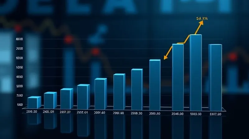 A photorealistic 3D bar chart showing escalating cloud/SaaS spending over time, with a noticeable spike for 'unidentified' costs. The chart is rendered with cinematic lighting, sharp focus, depth of field, 8K hyper-detailed, professional photography.