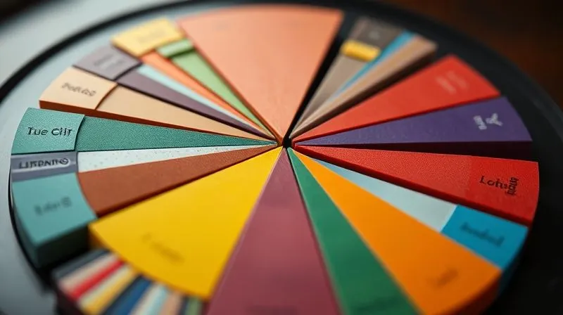 photorealistic, professional photography, 8K, cinematic lighting, sharp focus, depth of field, shot on a high-end DSLR. A complex, vibrant pie chart representing a diversified investment portfolio, with different colored slices clearly labeled for various asset classes and sectors. One slice, representing a 'blue-chip' stock, is visibly smaller than before, creating a slight imbalance, but the overall pie remains stable and robust. The image should convey resilience and strategic balance.