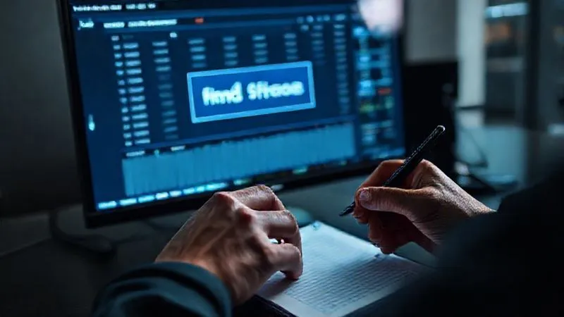 A photorealistic image of a person's hands meticulously taking a screenshot of a crypto exchange interface showing a 'funds frozen' message on a high-resolution monitor, with a notepad and pen nearby for documentation. The scene is well-lit, professional, with a sense of urgency and precision, 8K, cinematic lighting, sharp focus, depth of field, shot on a high-end DSLR.
